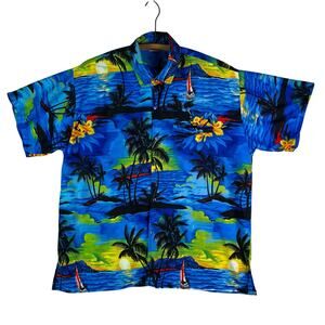 NO BRAND TAG Hawaiian Tropical Casual Dress Shirt Men’s Size 2XL